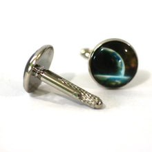 Load image into Gallery viewer, Earth from Space 16mm Glass Dome Cabochon Cufflinks