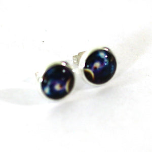 Exoplanets 10mm Silver Plated Post Earrings