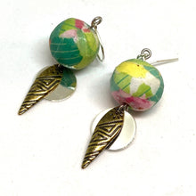 Load image into Gallery viewer, Green Spring Time Polymer Clay Tribal Earrings