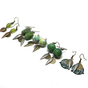 Green Spring Time Polymer Clay Tribal Earrings