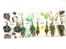 Load image into Gallery viewer, Green Spring Time Polymer Clay Tribal Earrings