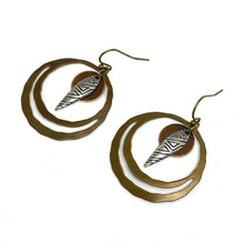 Load image into Gallery viewer, Mixed Metal Dangle Tribal Earrings