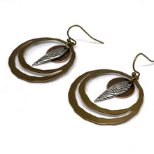 Load image into Gallery viewer, Mixed Metal Dangle Tribal Earrings
