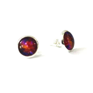 Nebula 12mm Glass Dome Cabochon Stud Earrings // Perfect Wedding Gift for Bridesmaids