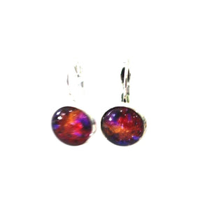 Nebula 14mm Glass Dome Cabochon Dangle Earrings // Perfect Wedding Gift for Bridesmaids
