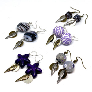 Purple Starfish Dangle Earrings