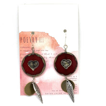 Load image into Gallery viewer, Red Heart Czech Glass Tribal Earrings