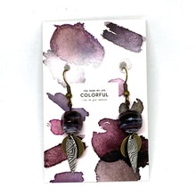 Load image into Gallery viewer, Simple Purple Beaded Tribal Earrings
