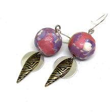 Load image into Gallery viewer, Spring Pink Inspired Dangle Tribal Earrings