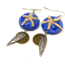 Load image into Gallery viewer, Starfish Glass Beaded Dangle Tribal Earrings