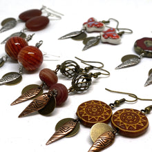 Load image into Gallery viewer, Tribal Sun Beaded Dangle Earrings