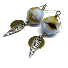 Load image into Gallery viewer, Unique Faceted Blue Beaded Dangle Earrings