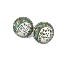 Load image into Gallery viewer, Venice Vintage Map Post Earrings