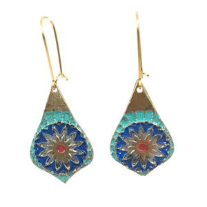Vibrant Mandala Earrings in Bronze