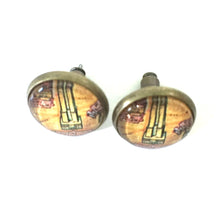Load image into Gallery viewer, Vintage Map Post Earrings