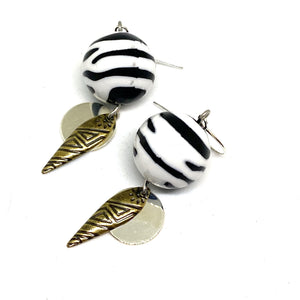 Zebra Tribal Dangle Earrings