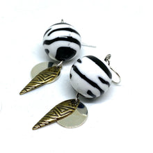 Load image into Gallery viewer, Zebra Tribal Dangle Earrings