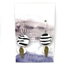 Zebra Tribal Dangle Earrings