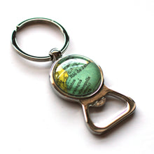 Load image into Gallery viewer, Key Ring - Vintage Map Of Brazil On Silver Key Ring With Bottle Opener