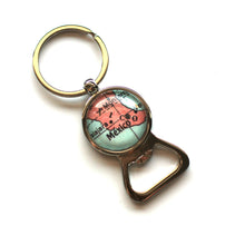 Load image into Gallery viewer, Key Ring - Vintage Map Of Sydney On Silver Key Ring With Bottle Opener