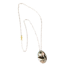 Load image into Gallery viewer, Bronze Oval Flowing Fabric Pendant // Perfectly Simple Necklace for Her