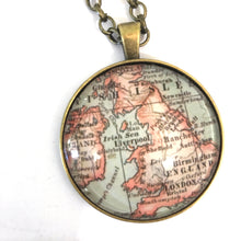Load image into Gallery viewer, Great Britain Vintage Map Large Pendant