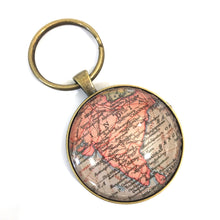 Load image into Gallery viewer, India Vintage Map Large Pendant