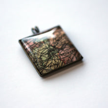 Load image into Gallery viewer, Necklace - London Vintage Map Small Square Pendant