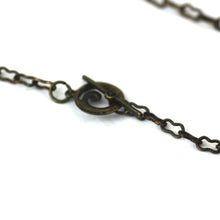 Load image into Gallery viewer, Lotus - Flower Pendant on Antique Bronze Chain - Simple Statement Necklace - 30&quot; Long - Papersonal - Clay Space