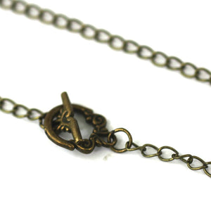 Modern Mary Necklace - One of a Kind Mary Image from Antique Bronze Chain - Simple Statement Necklace - 30" Long - Papersonal - Clay Space