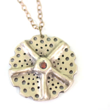 Load image into Gallery viewer, Ocean Coral Inspired Pendant from Bronze with Garnet Gemstone