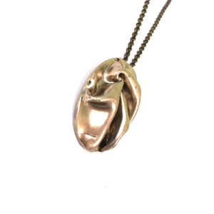 Oval Flowing Fabric Pendant // Perfectly Simple Necklace for Her