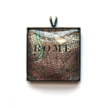 Load image into Gallery viewer, Necklace - Rome Vintage Map Small Square Pendant