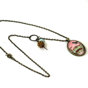 Seize the Day - Bird Pendant on Antique Bronze Chain - Simple Statement Necklace - 24" Long - Papersonal - Clay Space