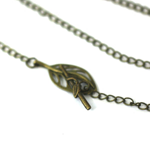 Southwestern Fern - Flower Pendant on Antique Bronze Chain - Simple Statement Necklace - 30" Long - Papersonal - Clay Space