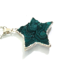 Load image into Gallery viewer, Teal Crystal Druzy Star Pendant on Silver Plated Chain
