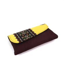Load image into Gallery viewer, Yellow and Purple Ankara Print Clutch Purse